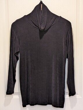 EUC Suttles & Seawinds XS Black Slinky Knit Turtleneck Sweater